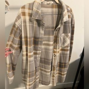 Brown plaid flannel jacket